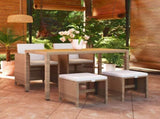 Garden Dining Set Beige, Cream White 3095501