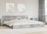 Storage Bed Concrete Grey 200 x 200 cm Engineered Wood 3410766