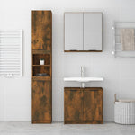 ZNTS 3 Piece Bathroom Cabinet Set Smoked Oak Engineered Wood 3115881