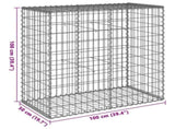 Gabion Basket with Cover 100x50x100 cm Galvanised Iron 3295142