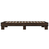 Bed Frame without Mattress Brown Oak 90x200 cm 845876