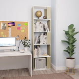 ZNTS Book Cabinet/Room Divider White and Sonoma Oak 45x24x159 cm Engineered Wood 800113