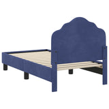 Toddler Bed Frame with Headboard Police Blue 70 x 140 cm Velvet 42010935