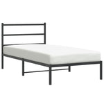 Metal Bed Frame without Mattress with Headboard Black 100x190cm 355359