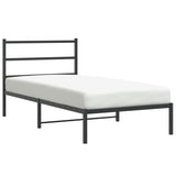 Metal Bed Frame without Mattress with Headboard Black 100x190cm 355359