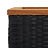 Planter Black 80x40x40 cm Poly Rattan 319416