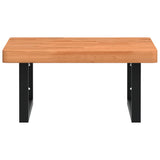 Basin Shelf Wall Mounted Steel and Solid Wood Beech 3302429