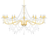 Adjustable Chandelier with Beads E14 Metal and Acrylic Gold 42053793