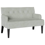 Chesterfield Bench Light Grey 112 x 65.5 x 75 cm Velvet 42019286