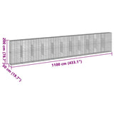 Gabion Basket with Cover 1100x50x200 cm Galvanised Iron 3295176
