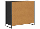Shoe Cabinet Black Oak 79 x 36 x 100 cm Engineered Wood 886462