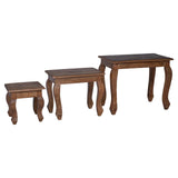 Nesting Table 3 pcs Brown Solid Mahogany wood 42012410