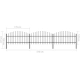 ZNTS Garden Fence with Spear Top Steel x5.1 m Black 277723