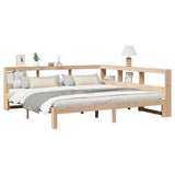 ZNTS Bookcase Bed without Mattress 180x200 cm Super King Solid Wood Pine 3324373