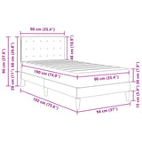Bed Frame with Mattress Light Grey 90 x 190 cm Fabric 3415262