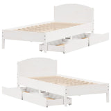Bed Frame without Mattress White 90x200 cm Solid Wood Pine 3301846