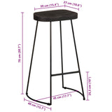 Bar Stools 2 pcs Black 45x40x78 cm Solid Wood Mango 4013527