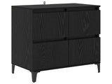 Sideboard Black Oak 60 x 35 x 70 cm Engineered Wood and Iron 881268