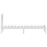 Bed Frame White Solid pine wood Single Bed Frame Rectangular 3100580