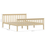 ZNTS Bed Frame without Mattress Natural Solid Pinewood 160x200 cm 283224