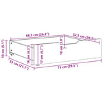 ZNTS Under-Bed Drawers with Wheels 2 pcs 75x55x17 cm Solid Wood Pine 850932