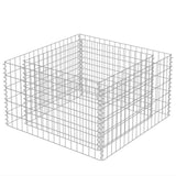 Gabion Raised Bed Silver Galvanised steel 90x90x50 cm Heavy Duty 143557