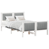 Bed frame White and light grey 120 x 200 cm Solid pine wood 878473