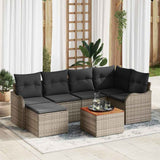Garden Sofa Set with Storage 7 pcs Grey Poly Rattan 3356144