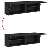 Bathroom Wall Cabinet Black 100x25x30 cm Engineered Wood 860095
