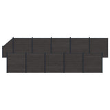 Fence Set 11 pcs 1830 x 186 cm WPC and Aluminium Black 3429429
