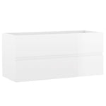 ZNTS Sink Cabinet with Built-in Basin High Gloss White Engineered Wood 3071573