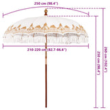 Balinese Parasol Cream 215 x 215 x 260 cm Cotton and solid wood 42006453