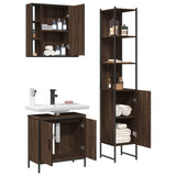 ZNTS 3 Piece Bathroom Cabinet Set Brown Oak Engineered Wood 3214744