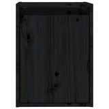 Wall Cabinets 2 pcs Black 30x30x40 cm Solid Wood Pine 813484