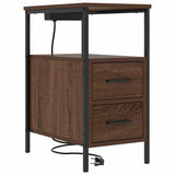 Bedside Cabinet Brown Oak 30 x 48 x 61 cm Engineered Wood 859418