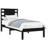 Bed Frame without Mattress Black 100x200 cm Solid Wood Pine 3104212
