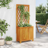 Planter with Trellis 55x29,5x132 cm Solid Wood Acacia 364900