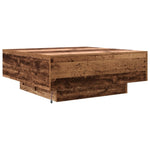 ZNTS Coffee Table with LED Lights Old Wood 80x80x31 cm 863000