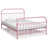 284513 Bed Frame without Mattress Pink Metal 140x200 cm