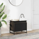 Storage Box with Lid Black 60x40x51.5 cm Engineered Wood 848794