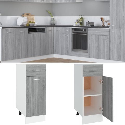 ZNTS Drawer Bottom Cabinet Grey Sonoma 30x46x81.5 cm Engineered Wood 815568