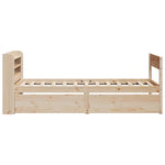 ZNTS Bed Frame without Mattress 75x190 cm Small Single Solid Wood Pine 3307146