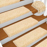 Stair Mats 10 pcs 65x21x4 cm Cream Rectangular Edge 149823