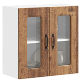 Kitchen Wall Cabinet with Glass Door Kalmar Old Wood Engineered Wood 853675