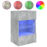 TV Wall Cabinet with LED Lights Concrete Grey 40x30x60.5 cm 837084