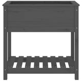 Planter with Shelf Grey 82.5x54x81 cm Solid Wood Pine 823782
