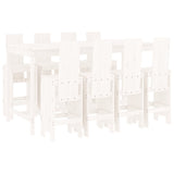 9 Piece Garden Bar Set White Solid Wood Pine 3157788