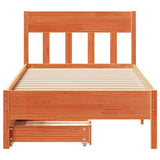Bed Frame without Mattress Wax Brown 100x200 cm Solid Wood Pine 3301874