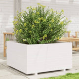 ZNTS Garden Planter White 90x90x49.5 cm Solid Wood Pine 3282535