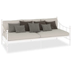 ZNTS 284668 DayBed Frame without Mattress White Metal 90x200 cm